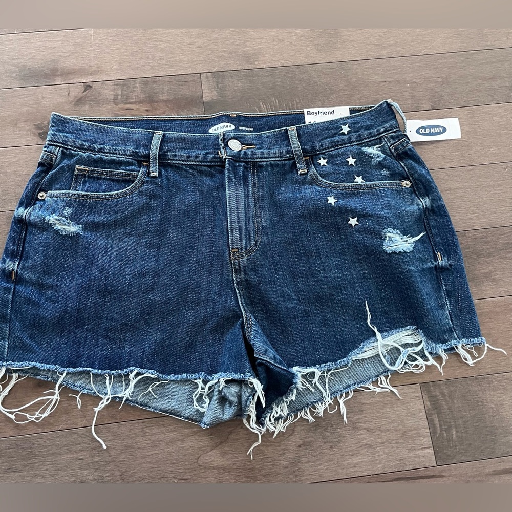 Old Navy Size 10 Dark Wash Boyfriend Jean Shorts NWT